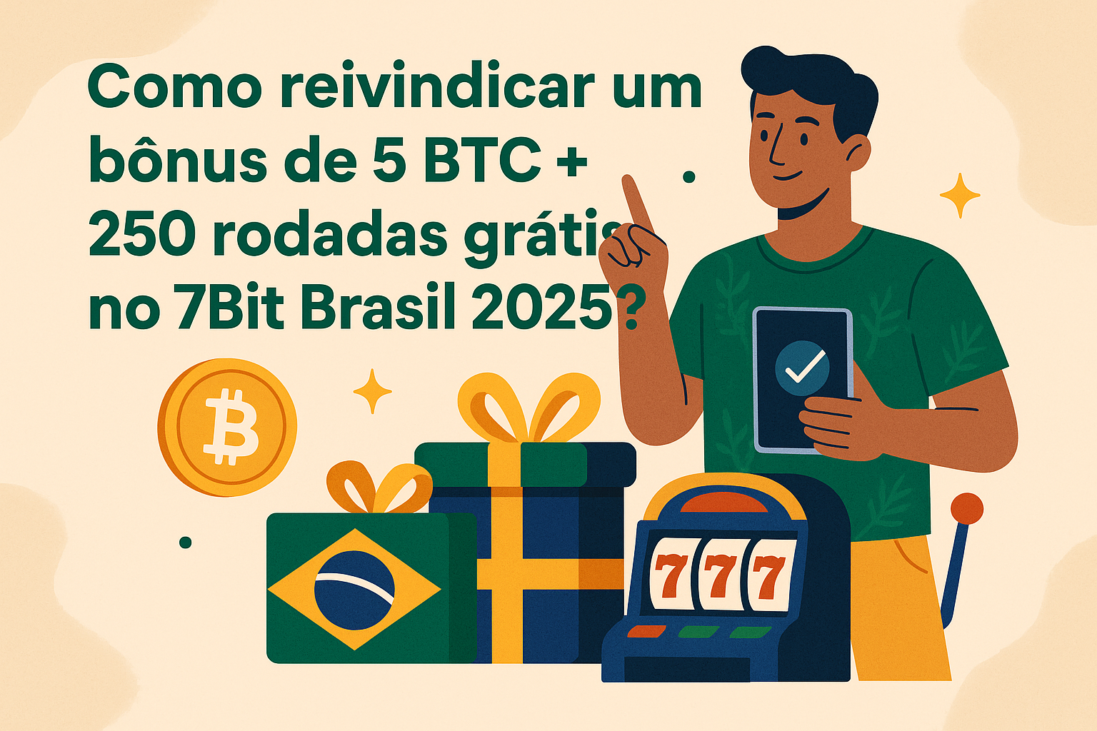 Como reivindicar um bônus de 5 BTC + 250 rodadas grátis no 7Bit Brasil 2025?